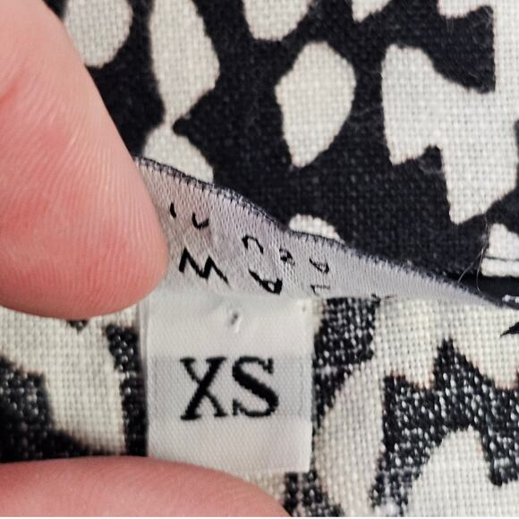 bryn WALKER Black White Linen Ivy Top Size XS Lagenlook Oversized Asymmetrical - Picture 4 of 7